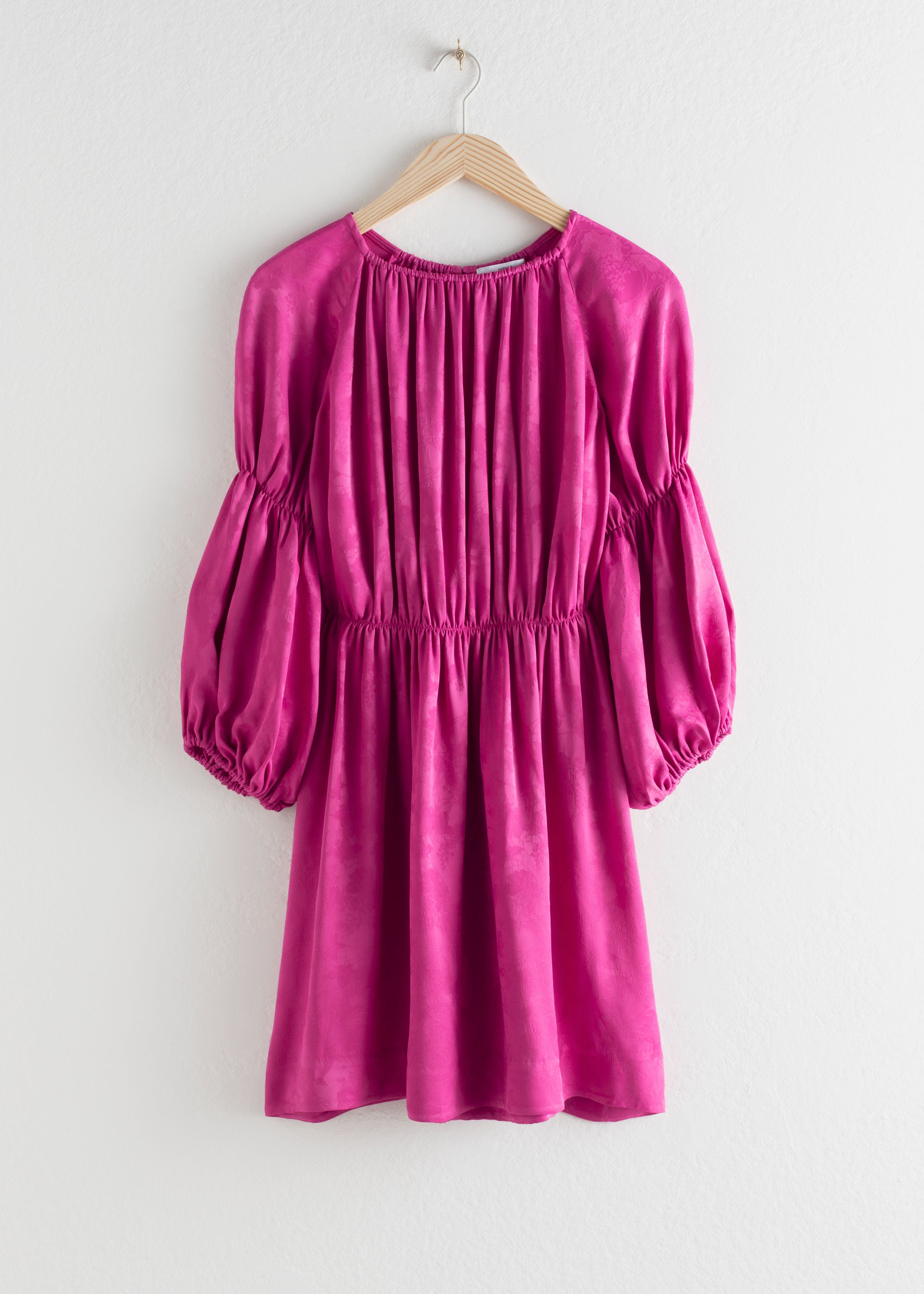 & Other Stories + Satin Mini Puff Sleeve Mini Dress