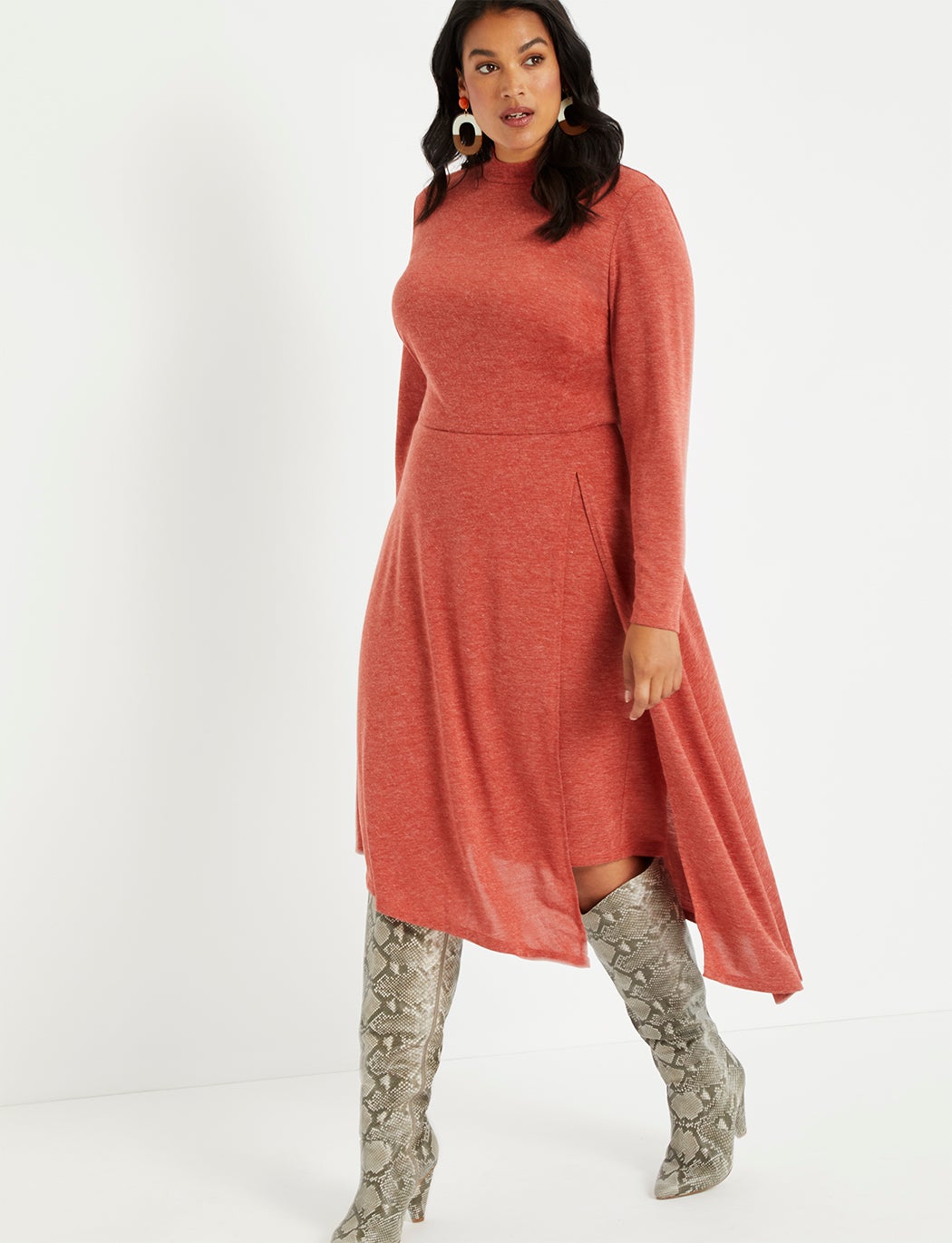 turtleneck dress with slit