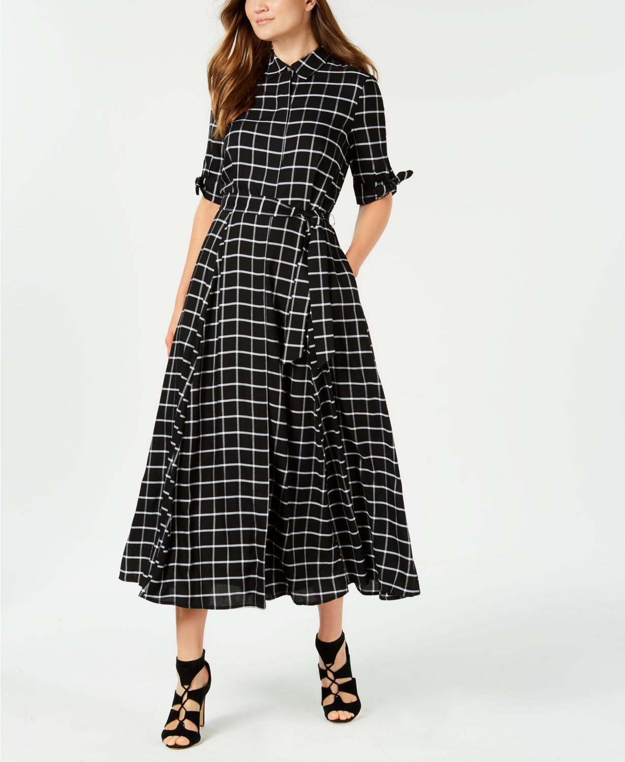 Calvin klein gingham sales shirtdress