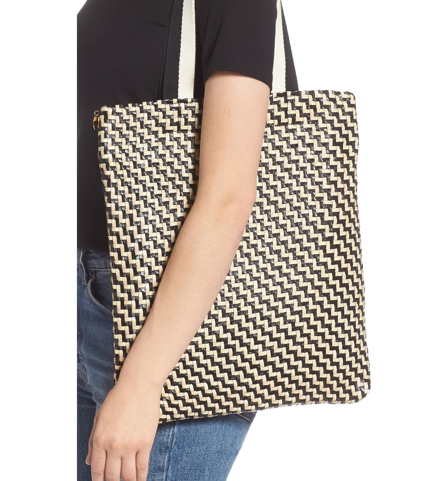 Clare V. + Woven Leather Tote