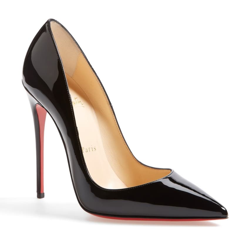 Christian Louboutin pumps size 34.5 BLACK enamel Pointed toe High heels  Stiletto