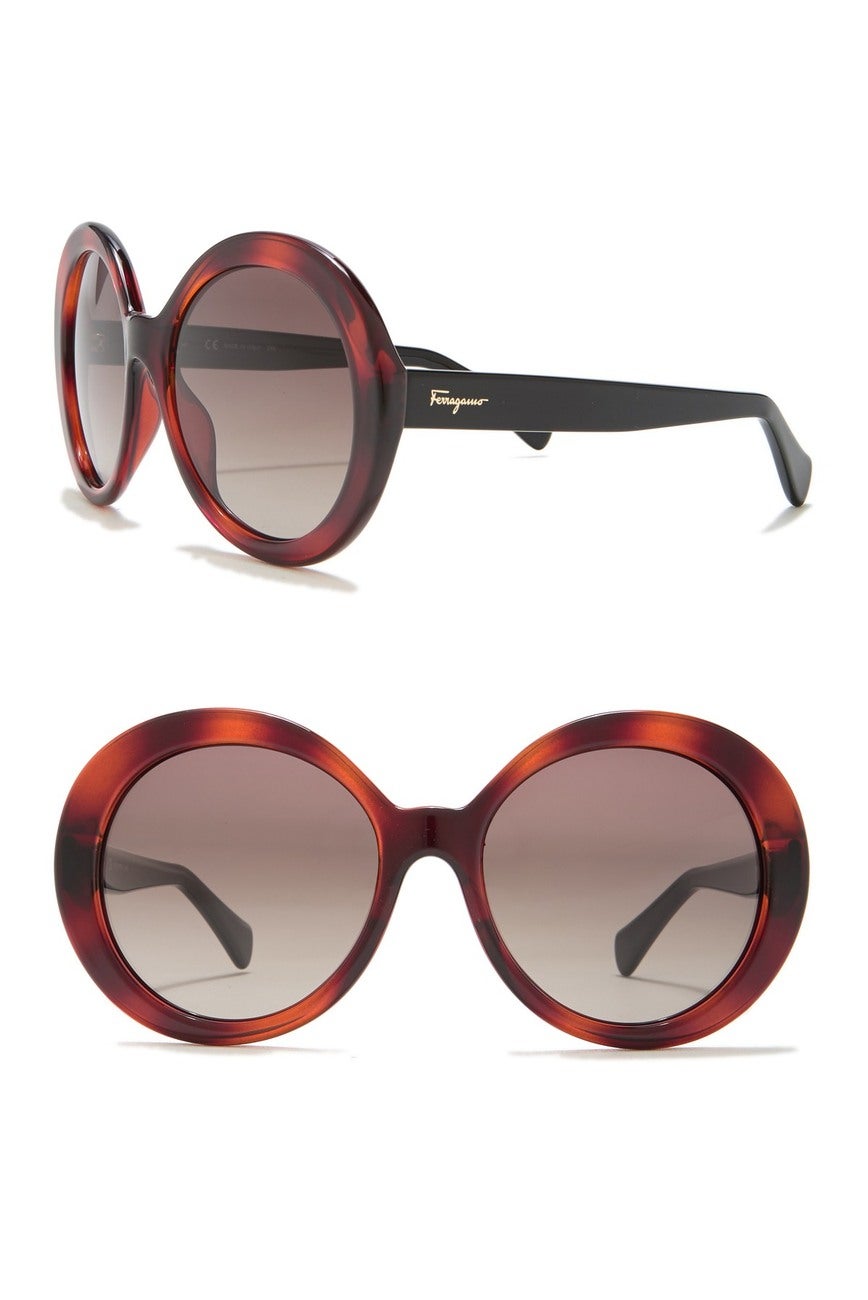 Ferragamo round sunglasses hot sale