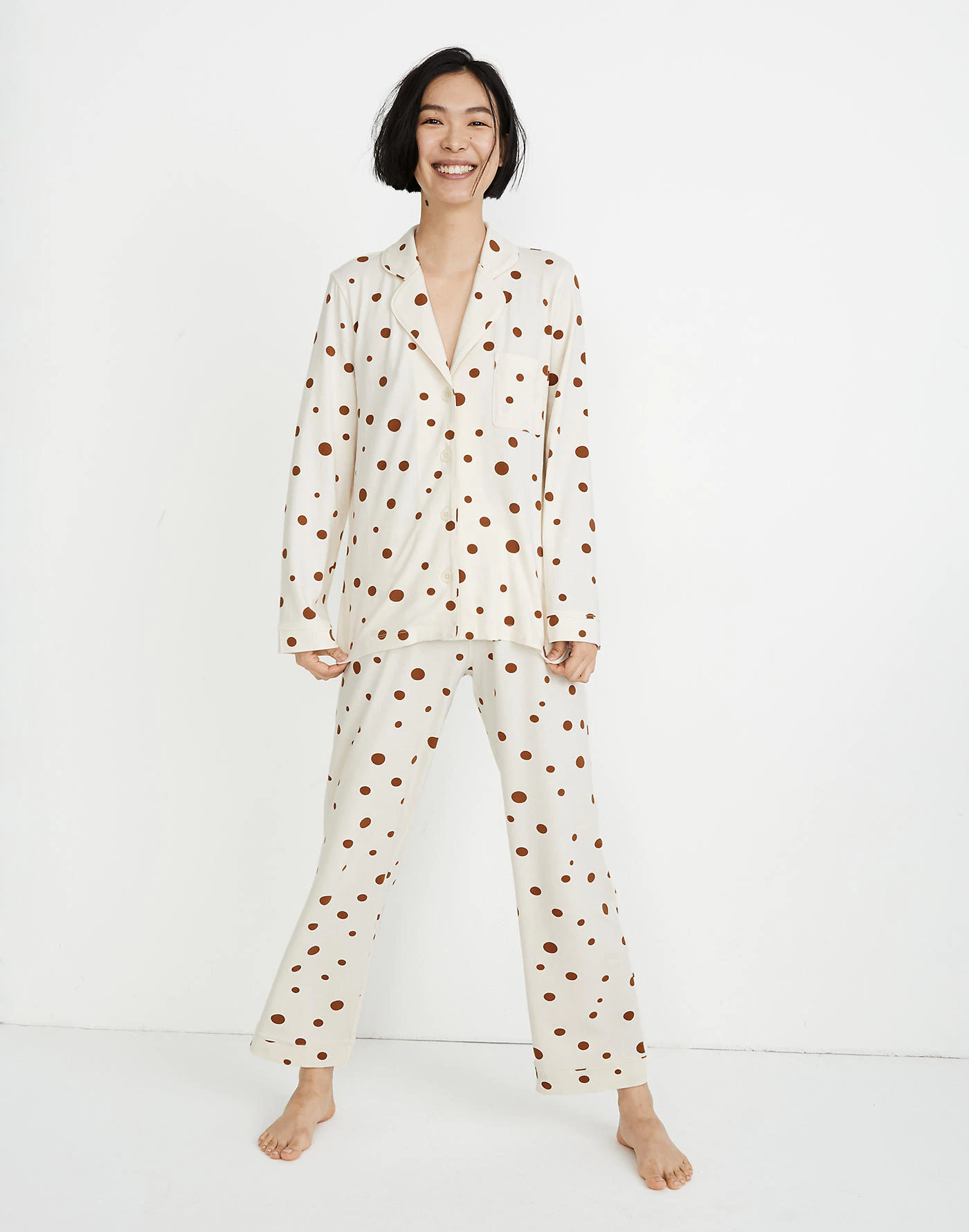 Madewell + Knit Bedtime Pajama Top in Dot