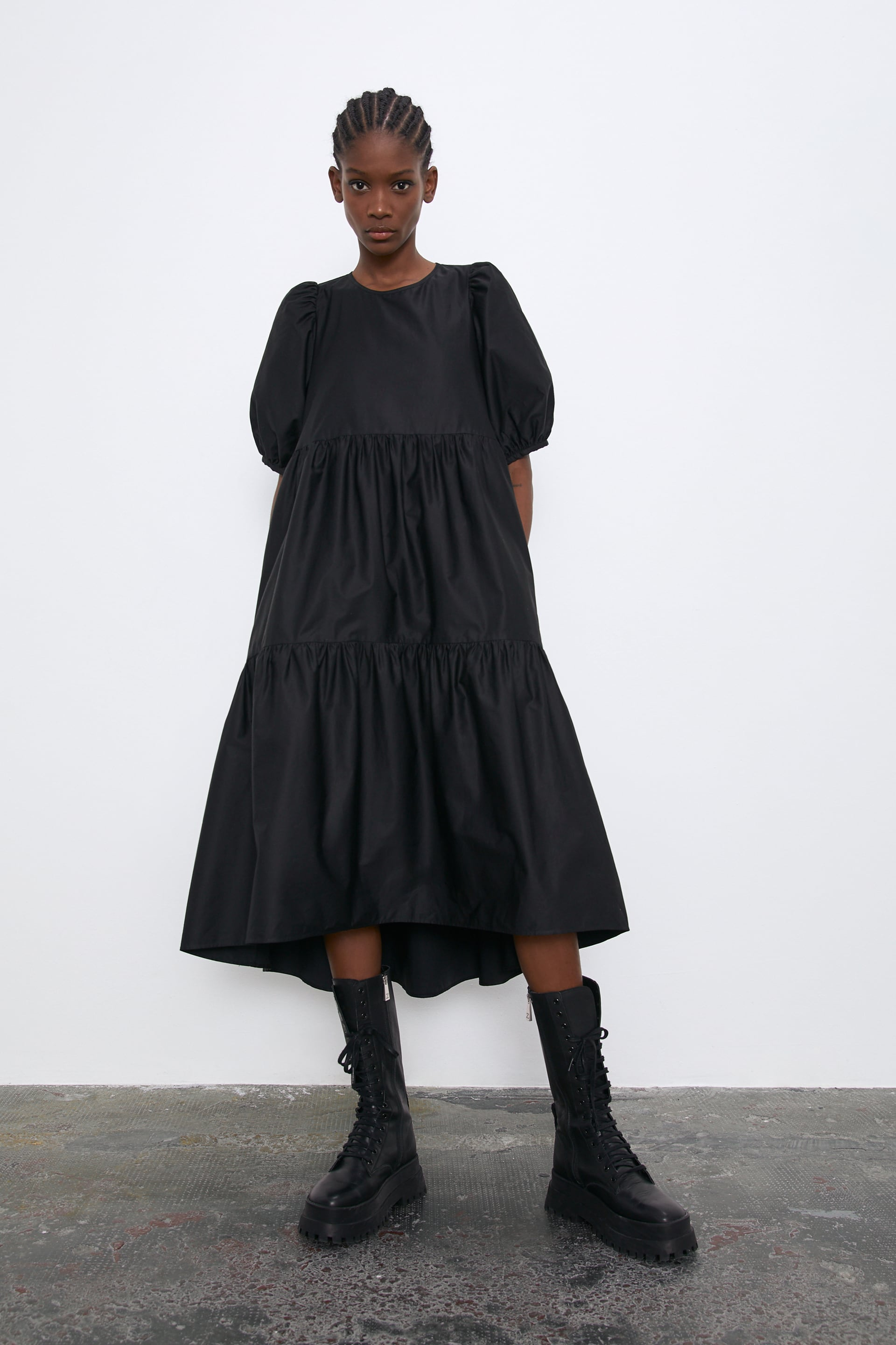 asymmetric poplin dress