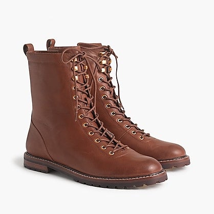 J.Crew + Leather Lace-Up Boots
