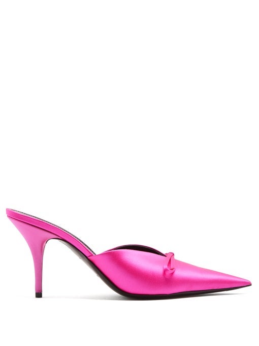 靴 BALENCIAGA KNIFE SLINGBACK SATIN MULE Knife slingback pumps in black - Balenciaga | Mytheresa