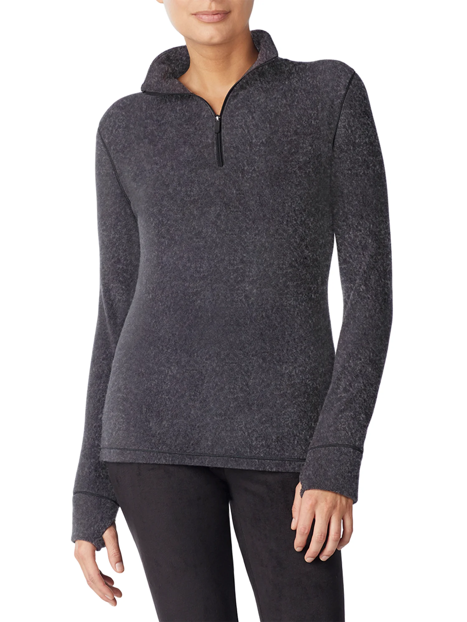 ClimateRight by Cuddl Duds Plus Stretch Fleece Half Zip Top