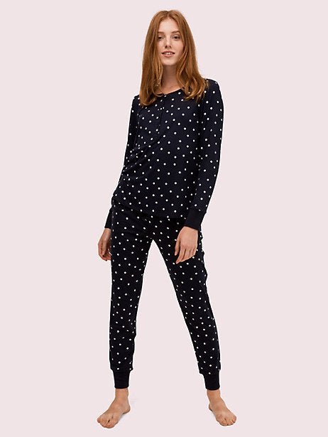 Kate Spade + Navy Dot Jogger PJ Set