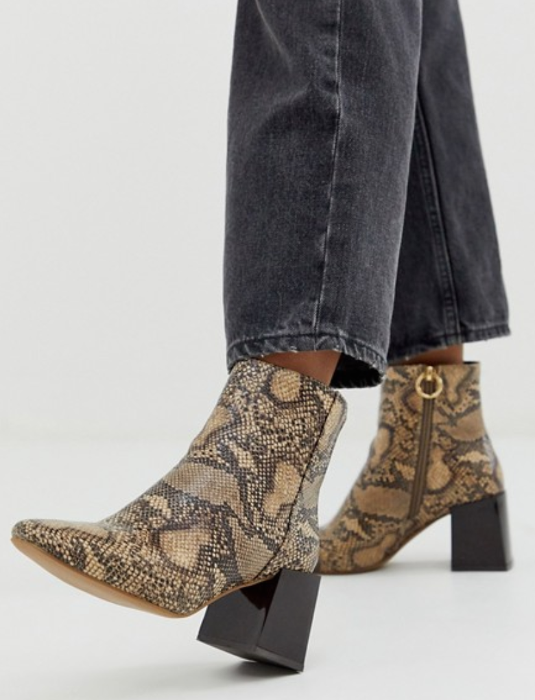 ASOS DESIGN + Reed Heeled Ankle Boots