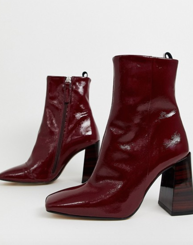 Office Alltogether + Square Toe Leather Heel Boot
