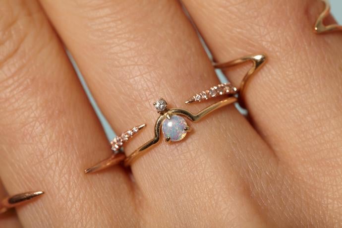 WWAKE Nestled Opal and Diamond Ring