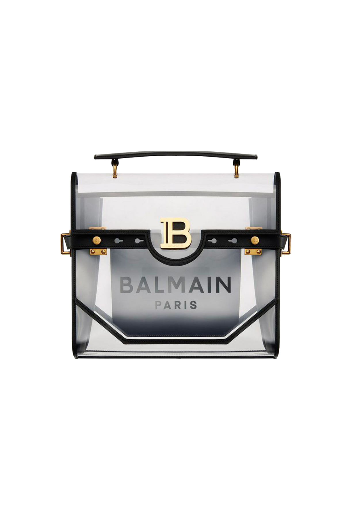 Balmain Transparent and black PVC B Buzz 30 bag
