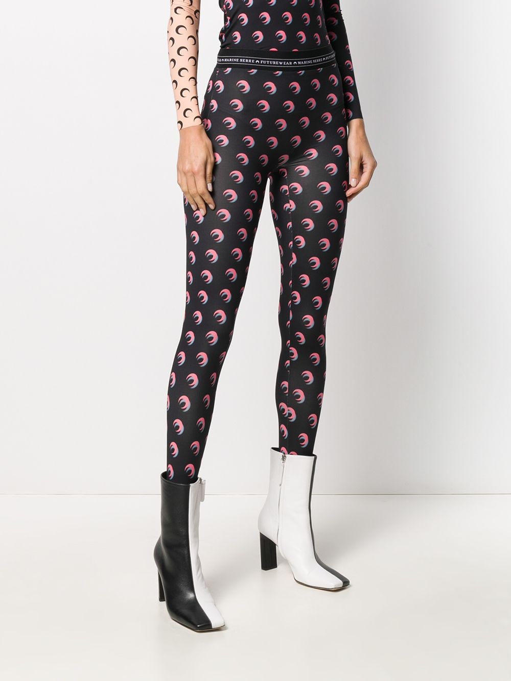 Marine Serre + Iconic Logo-Print Leggings