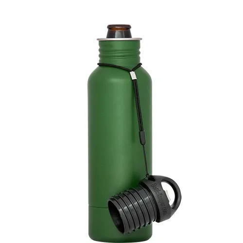 BottleKeeper + BottleKeeper – The Standard 2.0 Beer Bottle Insulator  – Cap with Built in Beer Opener and Tether – Fits &  Protects Standard 12oz Bottles – Insulated Beer Bottle Holder –  Green