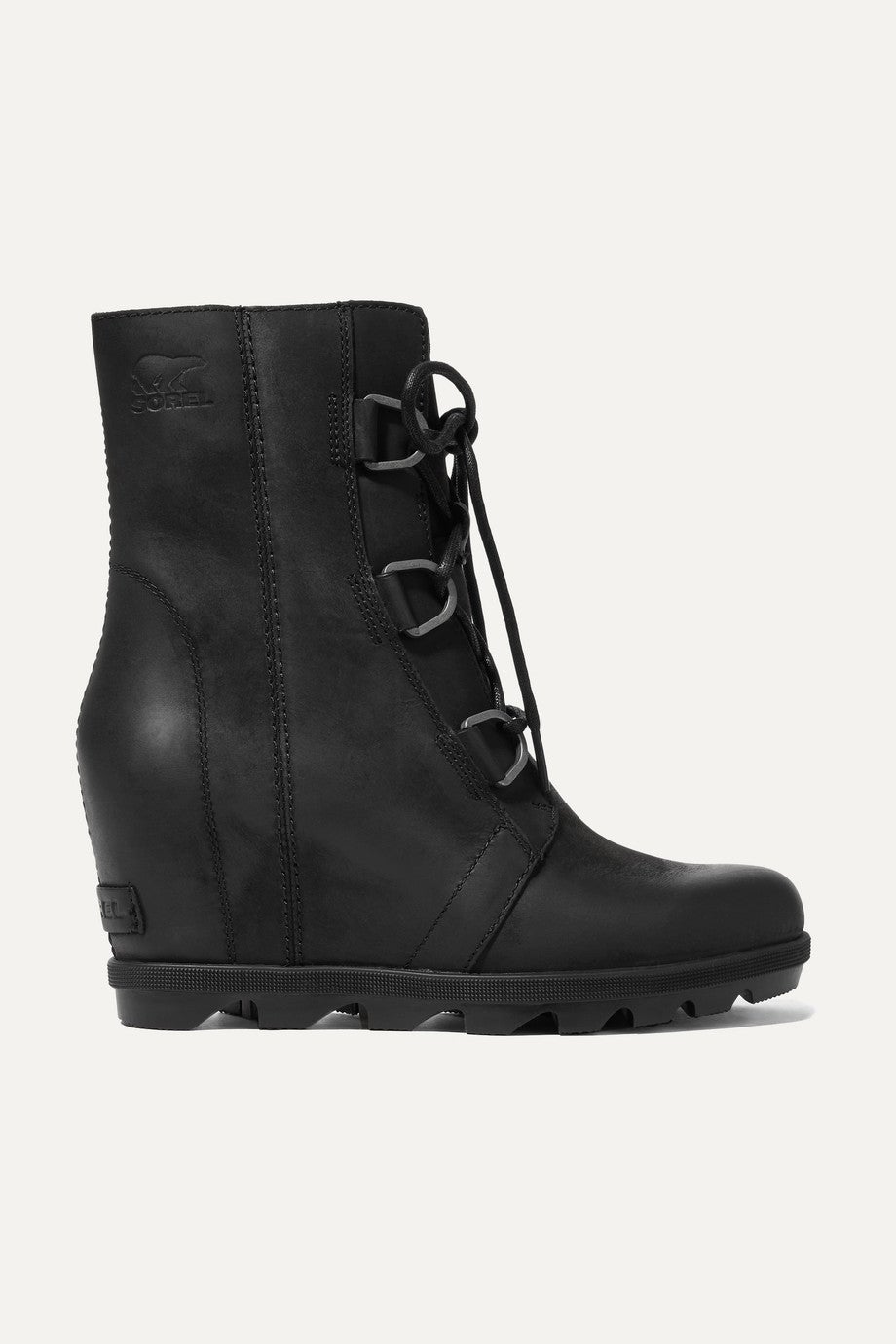 SOREL + Joan of Arctic Wedge II waterproof leather and rubber ankle boots