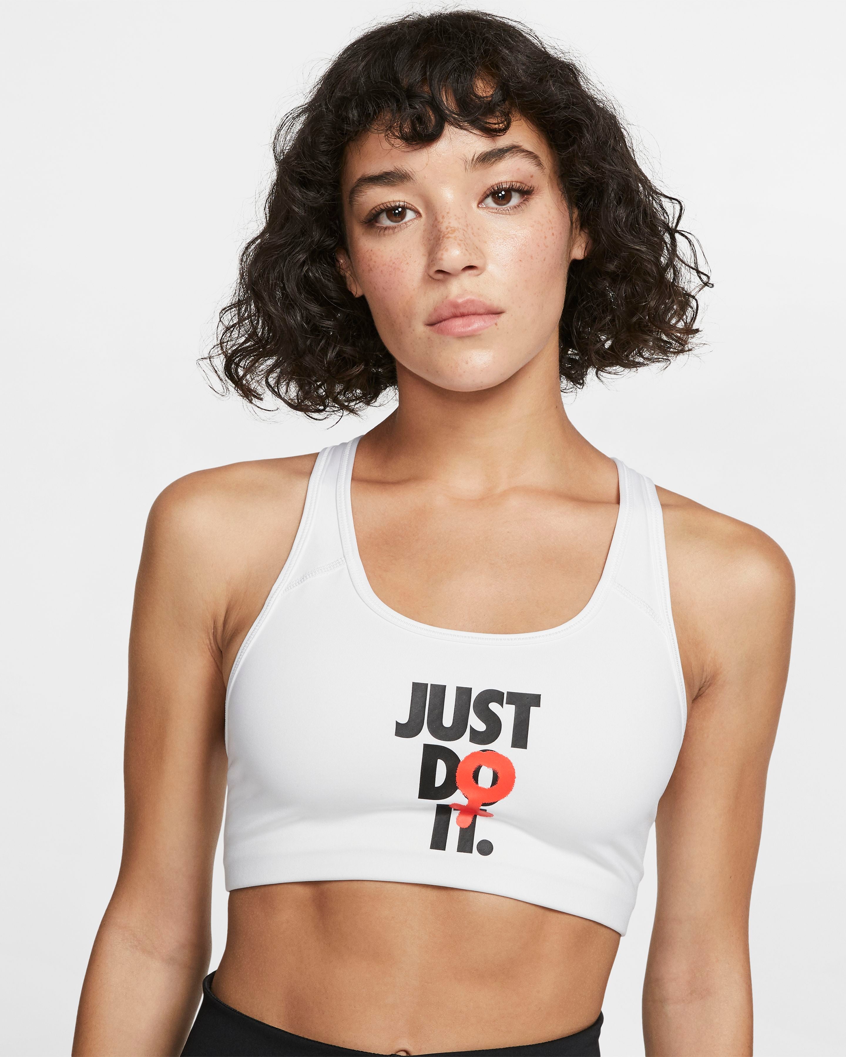 Nike + JDI Medium-Support Sports Bra Nike Rebel Swoosh