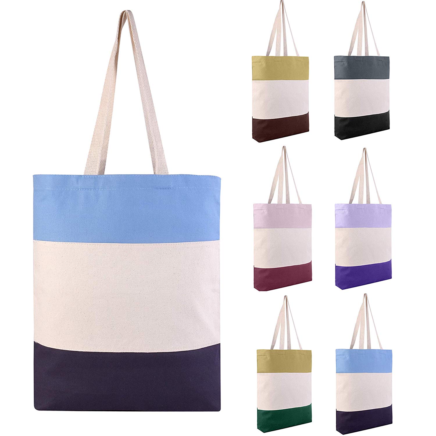 BagzDepot + Pack of 6 Reusable Canvas Tote Bags