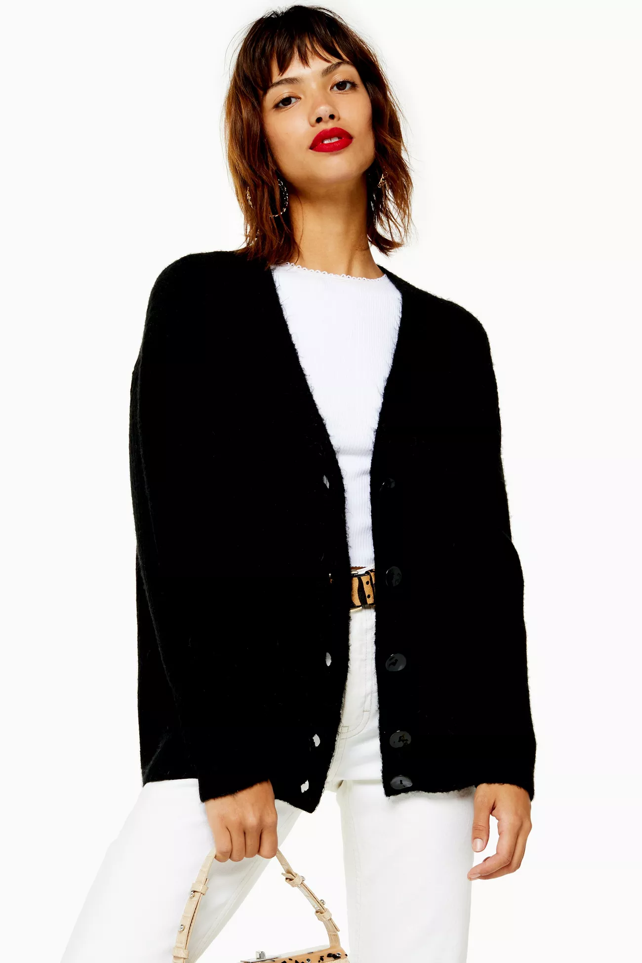 Topshop + Super Soft Ribbed Cardigan