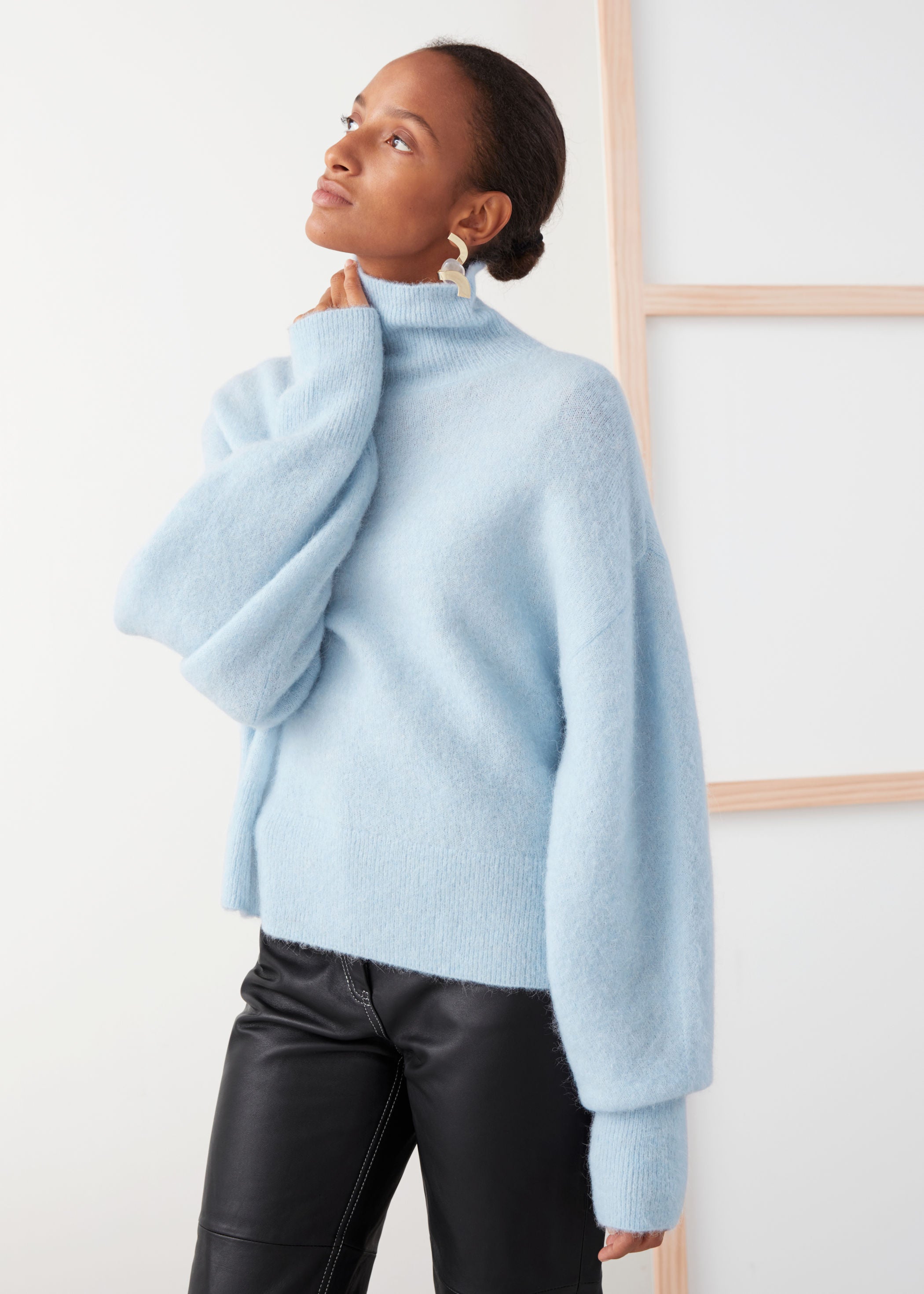 Wool blend turtleneck sweater shop