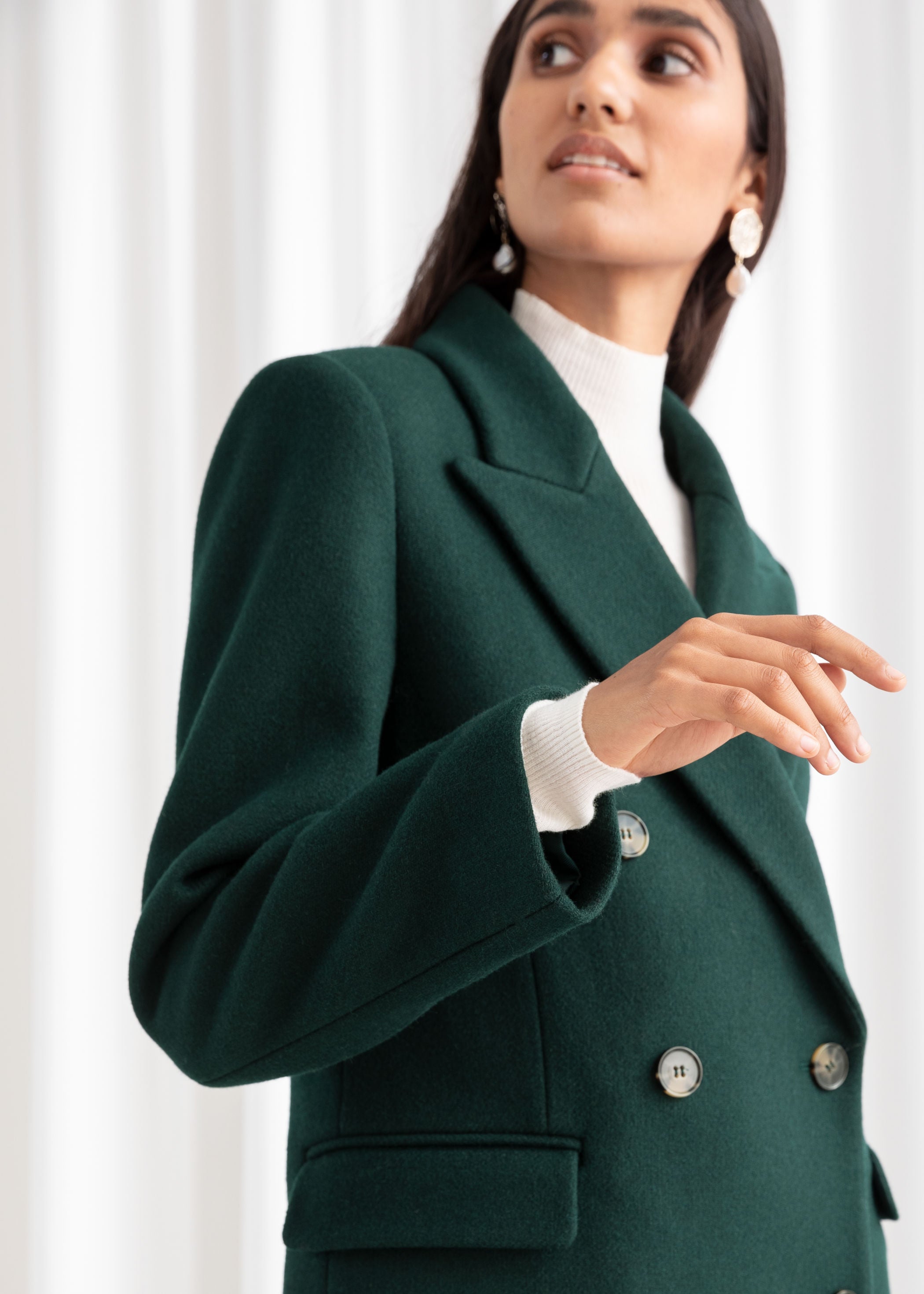 Double breasted shop wool blend jacket