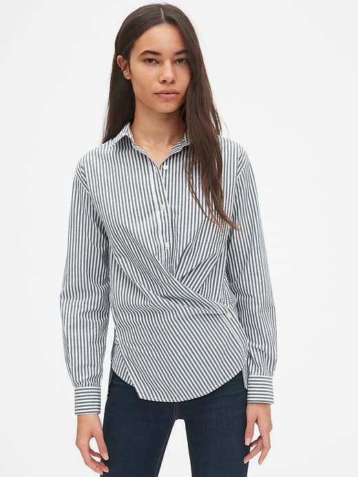 Gap + Cross-Button Boyfriend Shirt