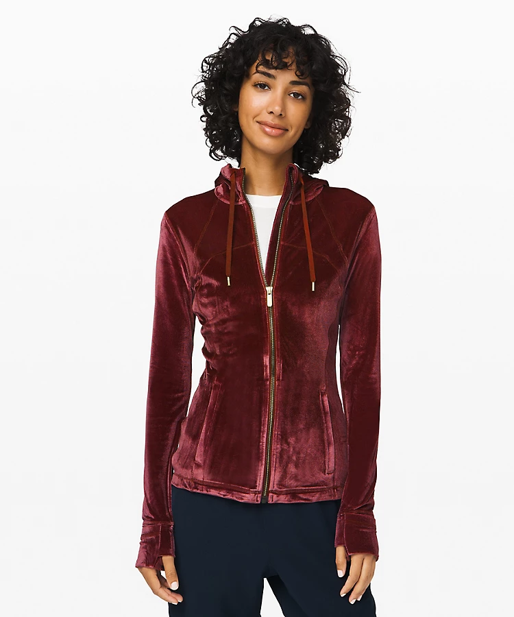 Velvet hooded hotsell jacket