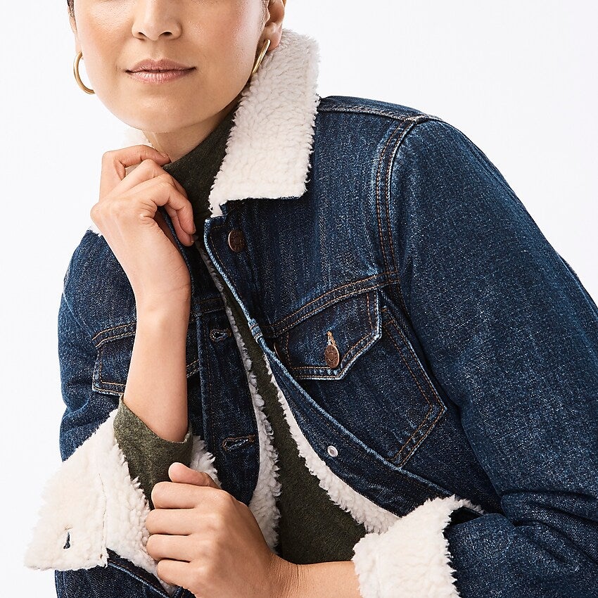 J.Crew Factory Sherpa Lined Denim Jacket