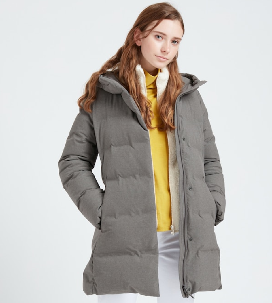 Women seamless down hooded online short coat