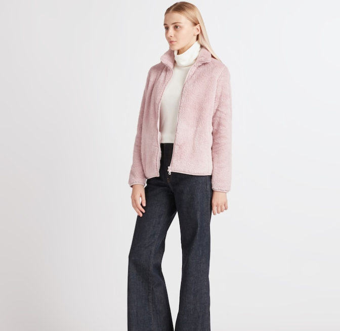 Uniqlo + WOMEN FLUFFY YARN FLEECE FULL-ZIP JACKET