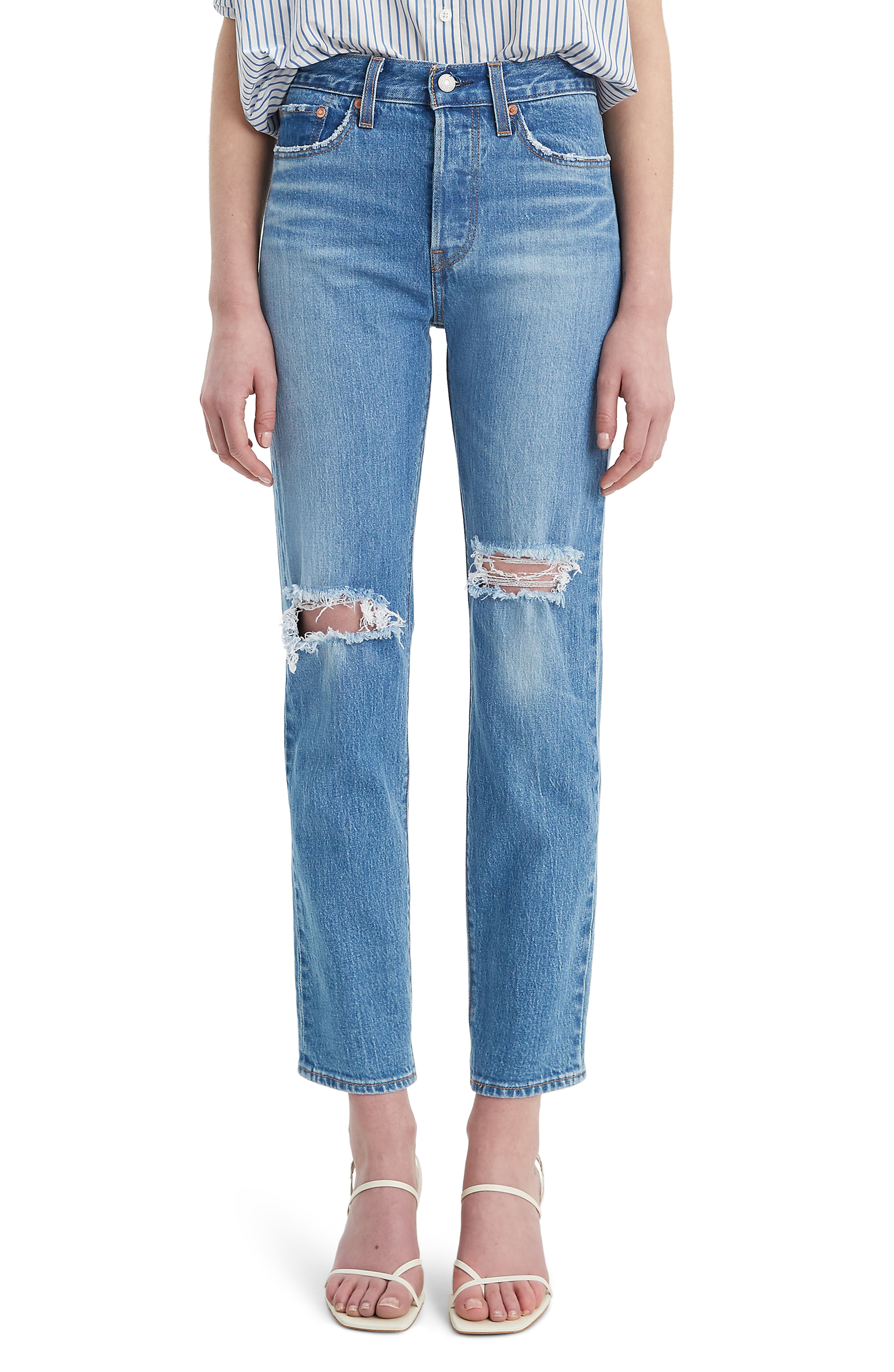 Wedgie Icon Fit Ripped Straight Leg Jeans