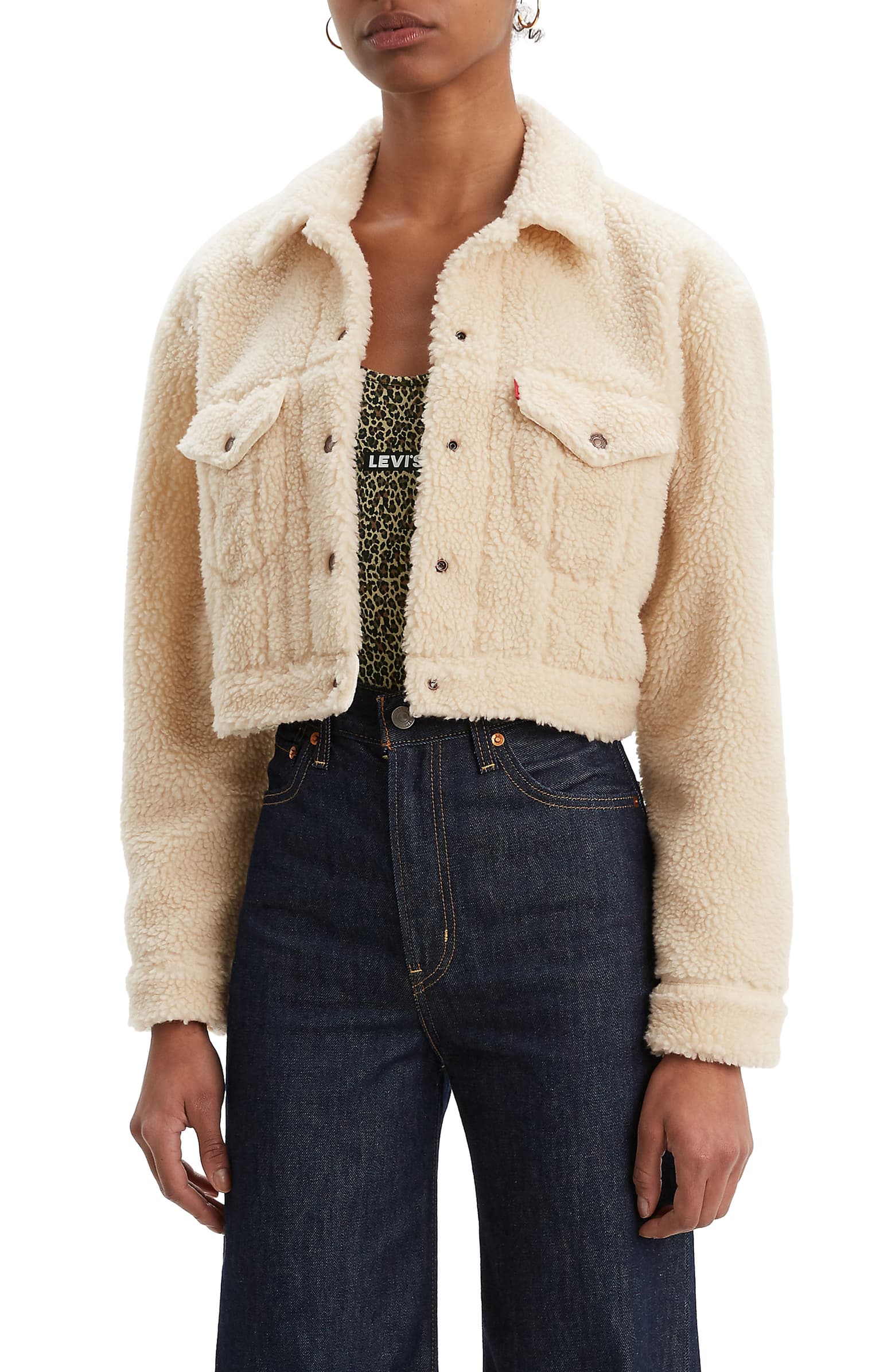 Levi’s + Crop Faux Shearling Trucker Jacket