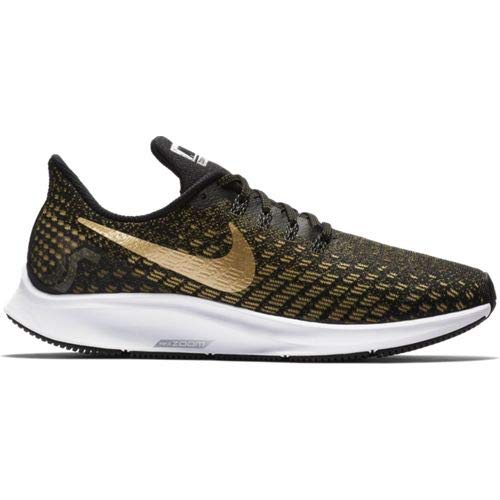 nike women's air zoom pegasus 35 running shoes black and gold