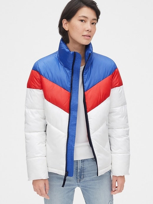 coldcontrol high shine puffer jacket