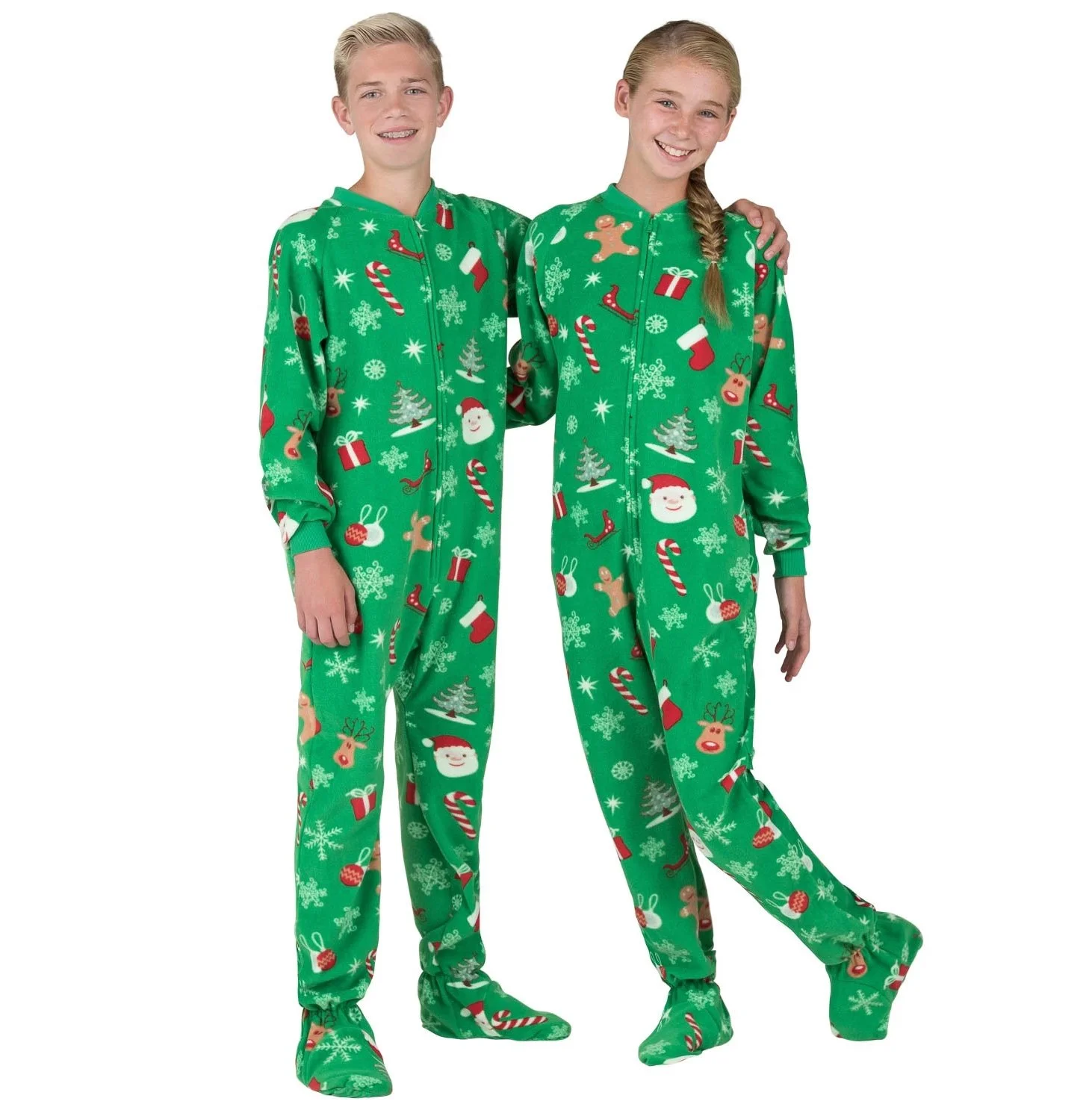 Christmas footed discount onesie
