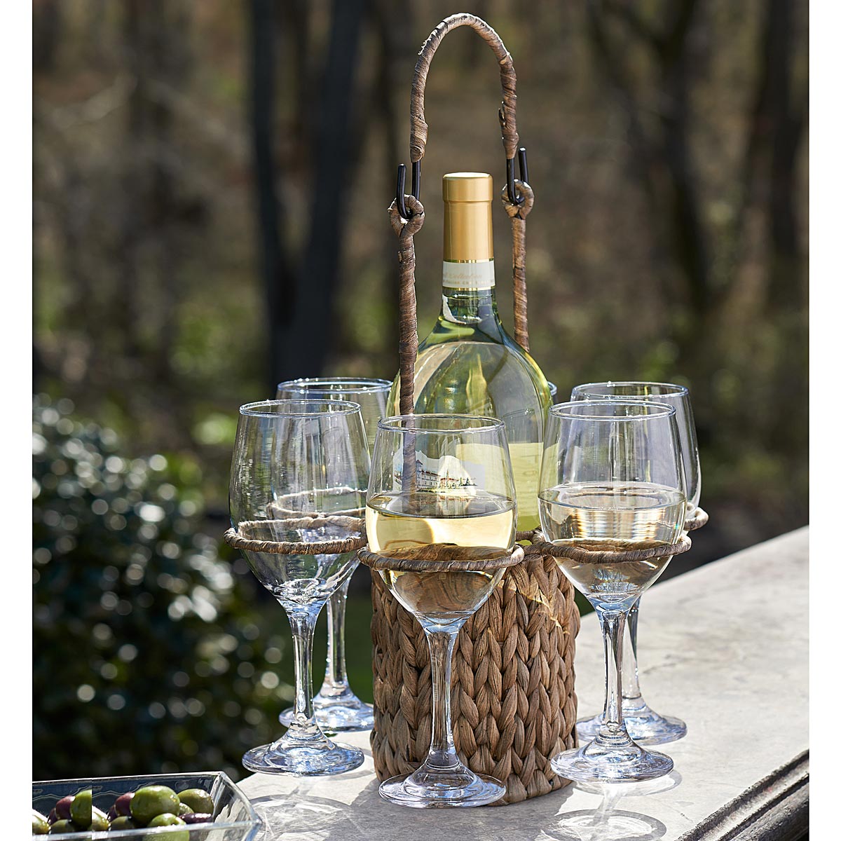 wine tote with glasses