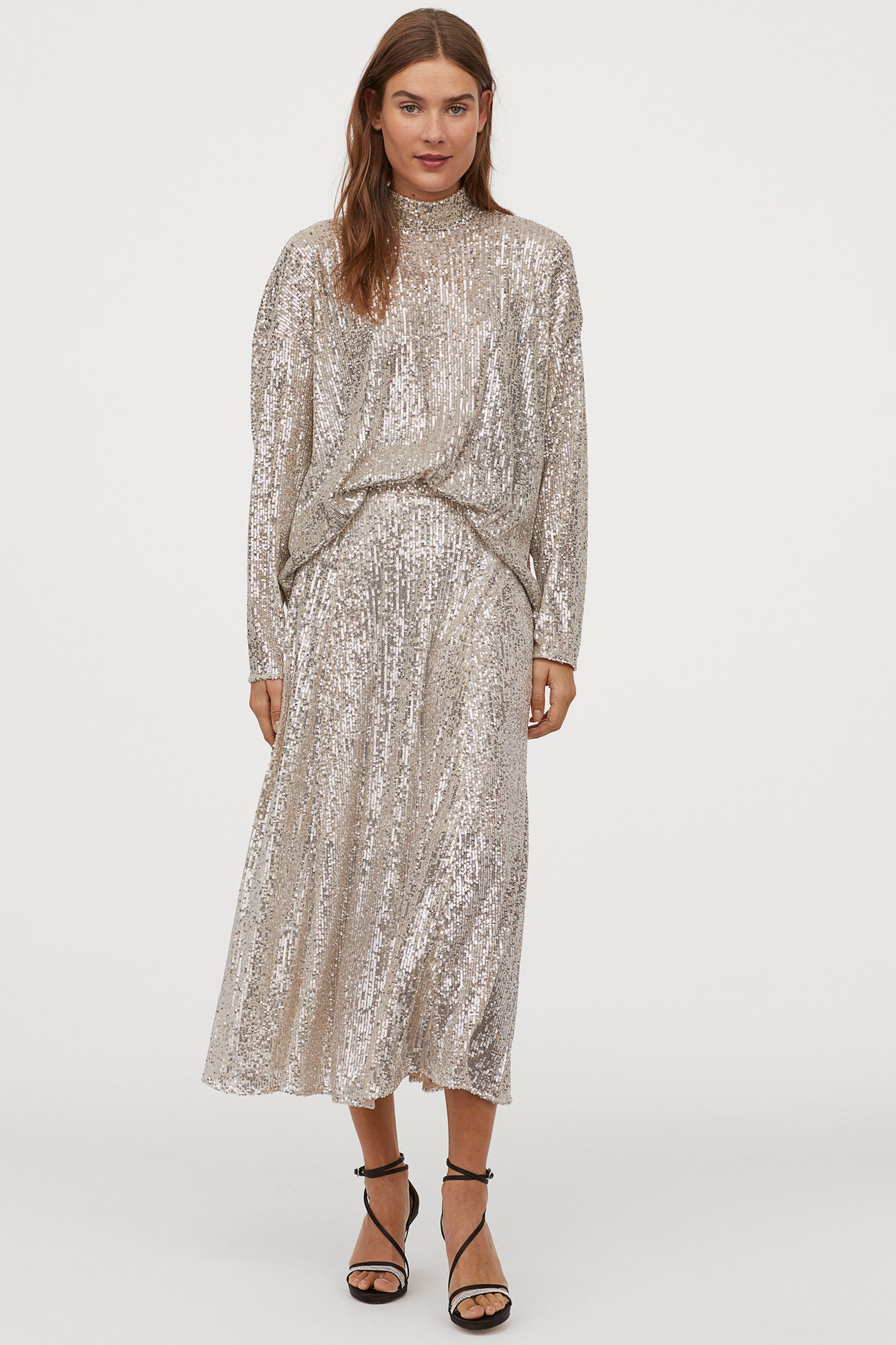 Sequin midi skirt h&m on sale