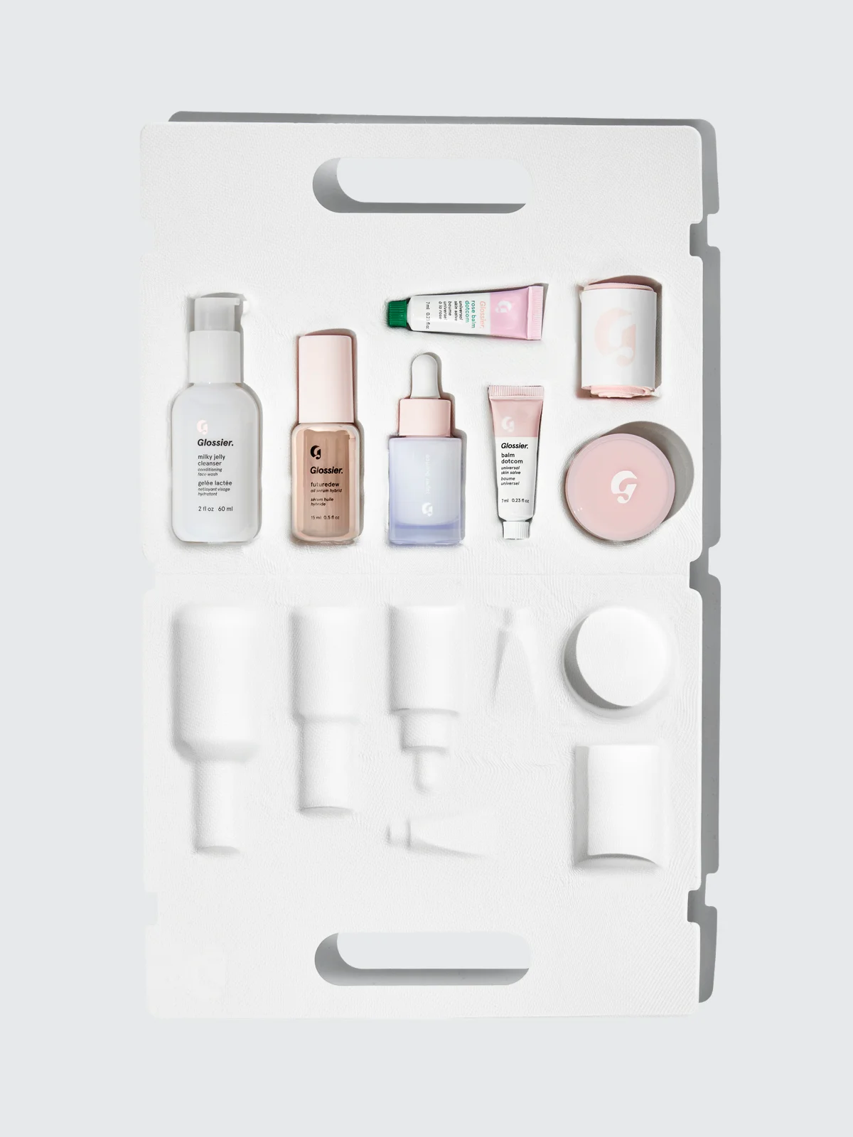 The Skincare Edit: a full Glossier skincare routine in six mini-versions  👩‍👧 for fresh, moisturized, dewy skin ✨