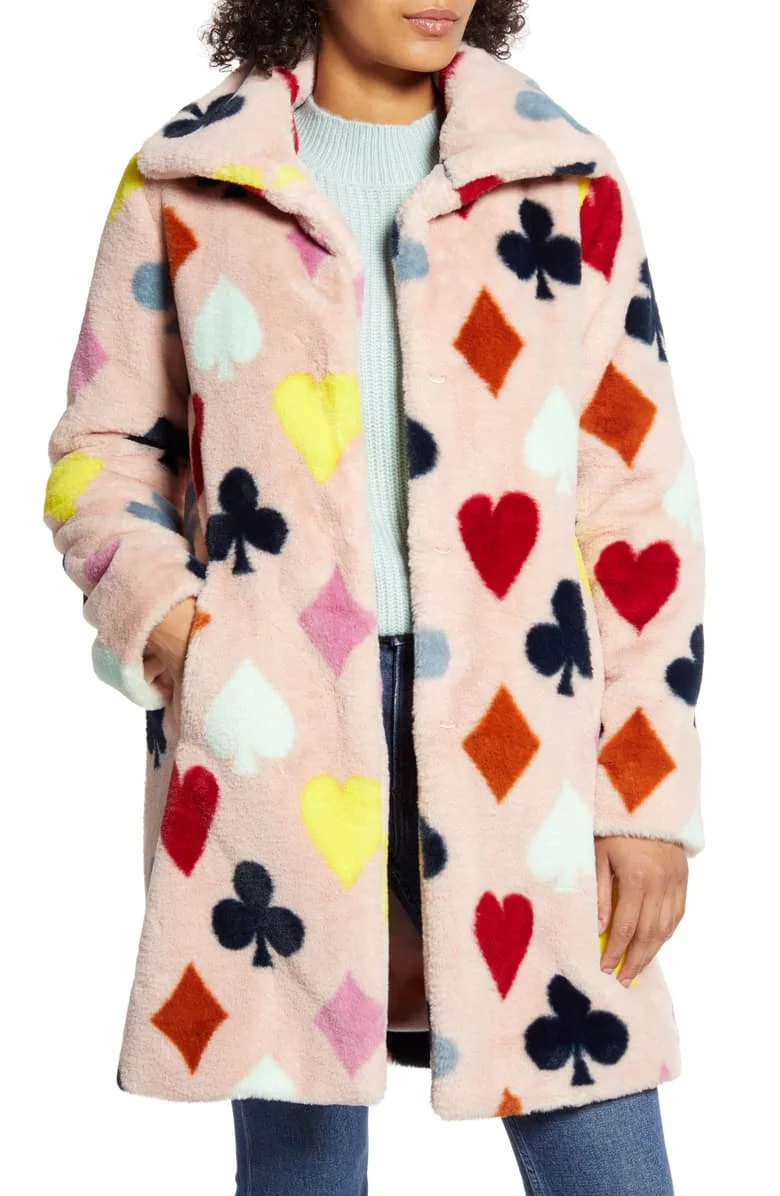 Halogen x Atlantic Pacific Print Faux Fur Coat