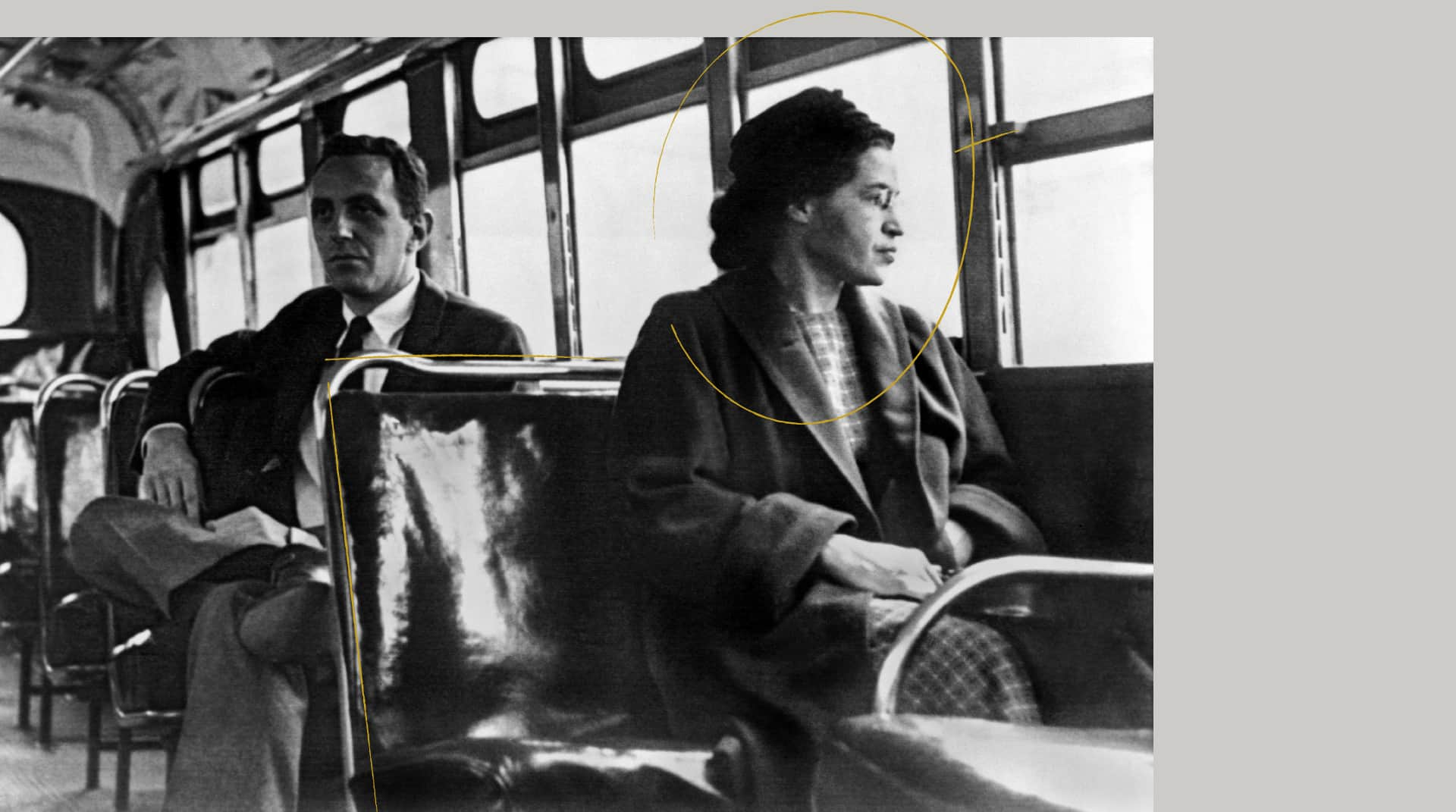 image of Rosa Parks sitting on bus