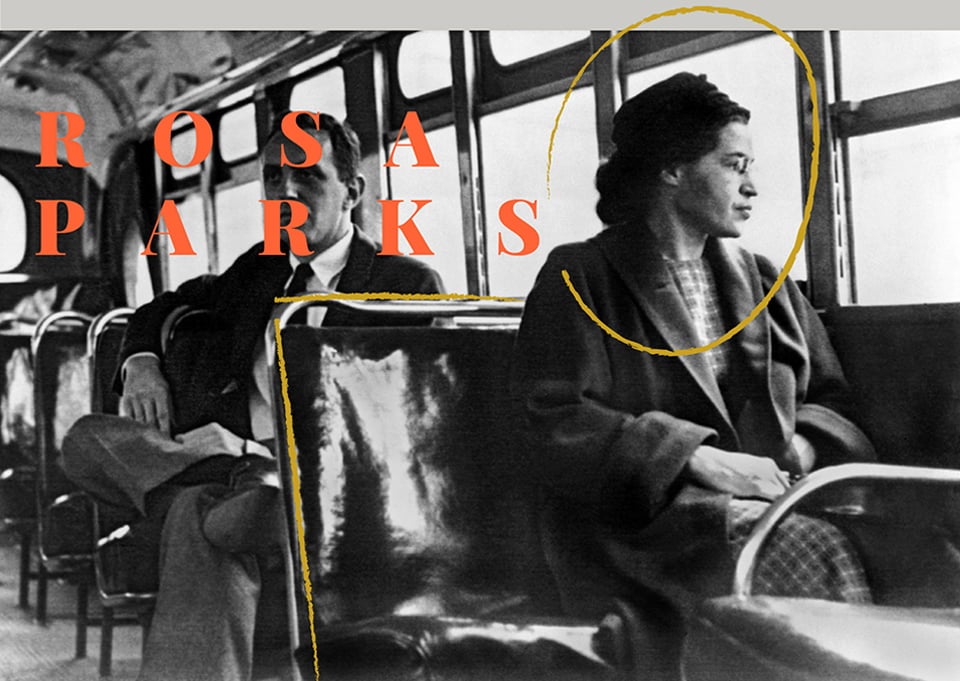 image of Rosa Parks sitting on bus
