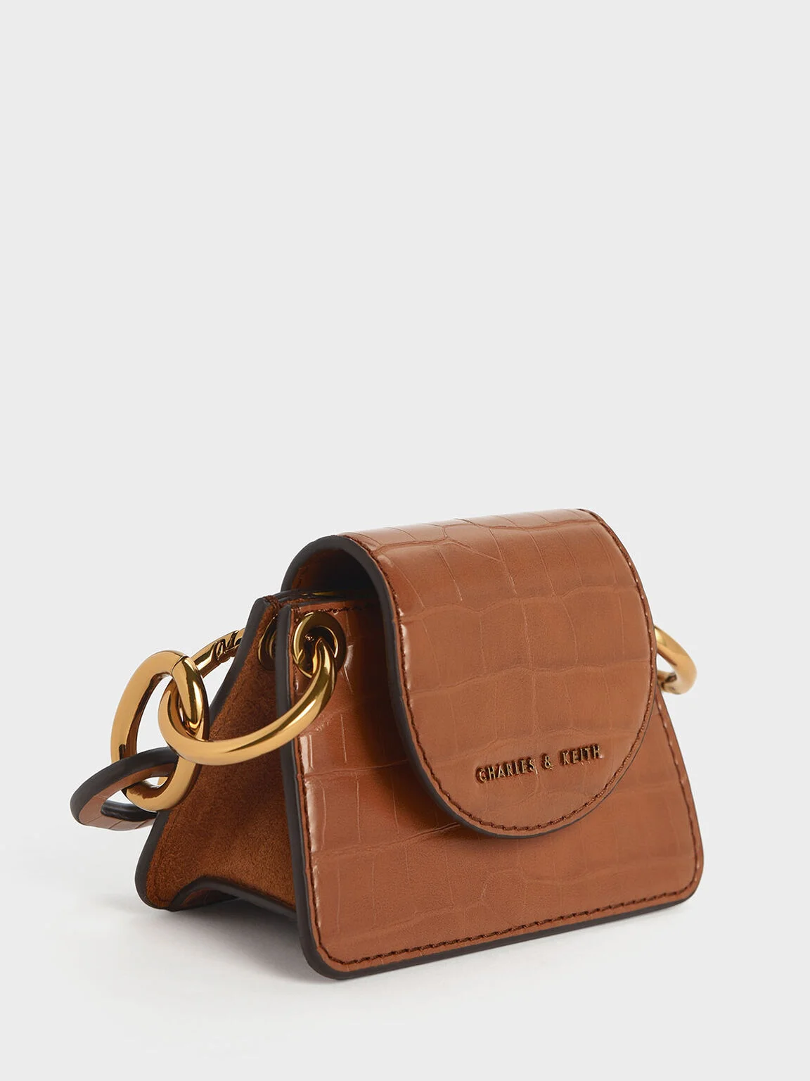 Charles & Keith + Croc-Effect Chunky Chain Handle Mini Bag