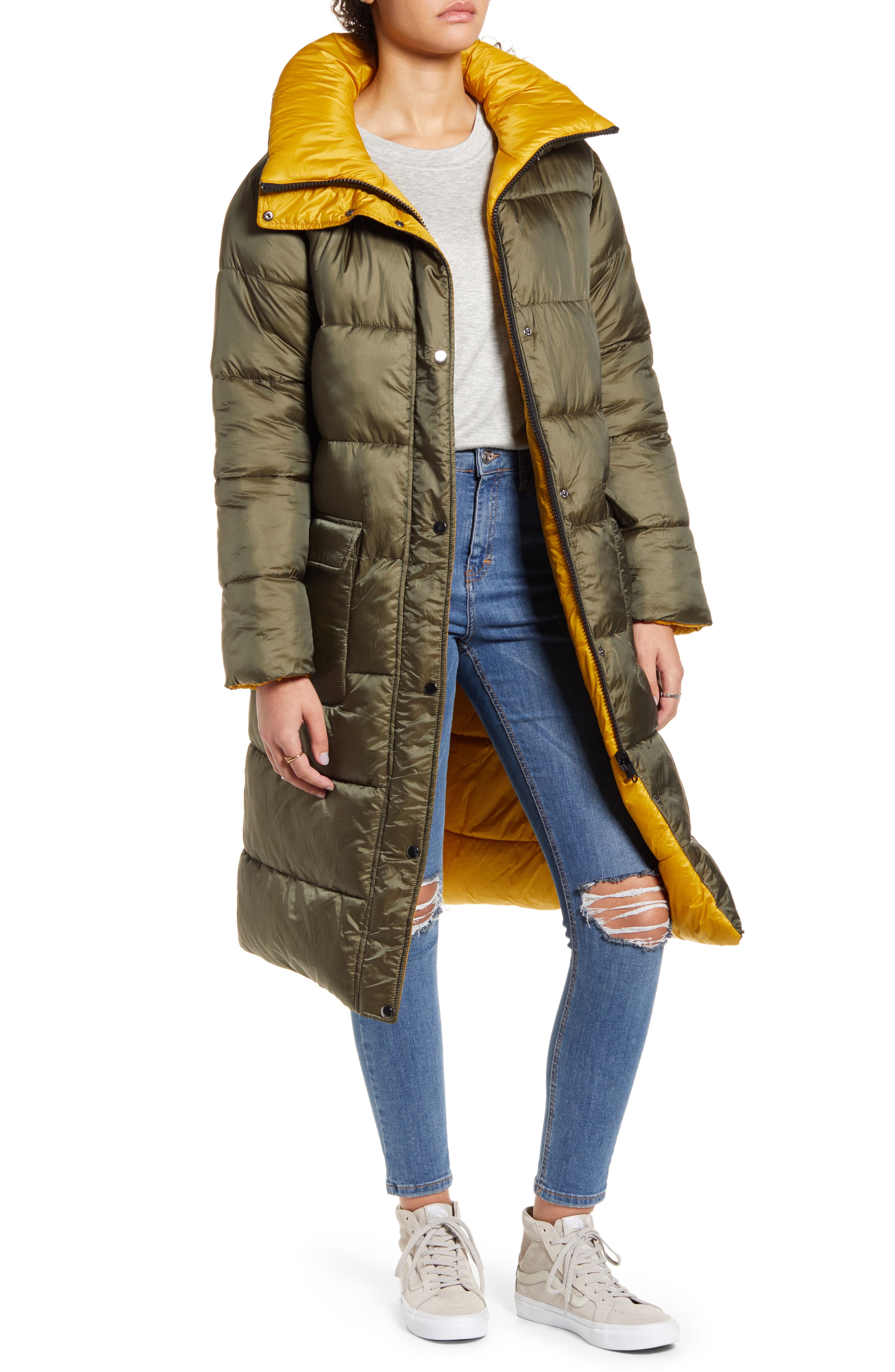 nuptse long duster puffer coat