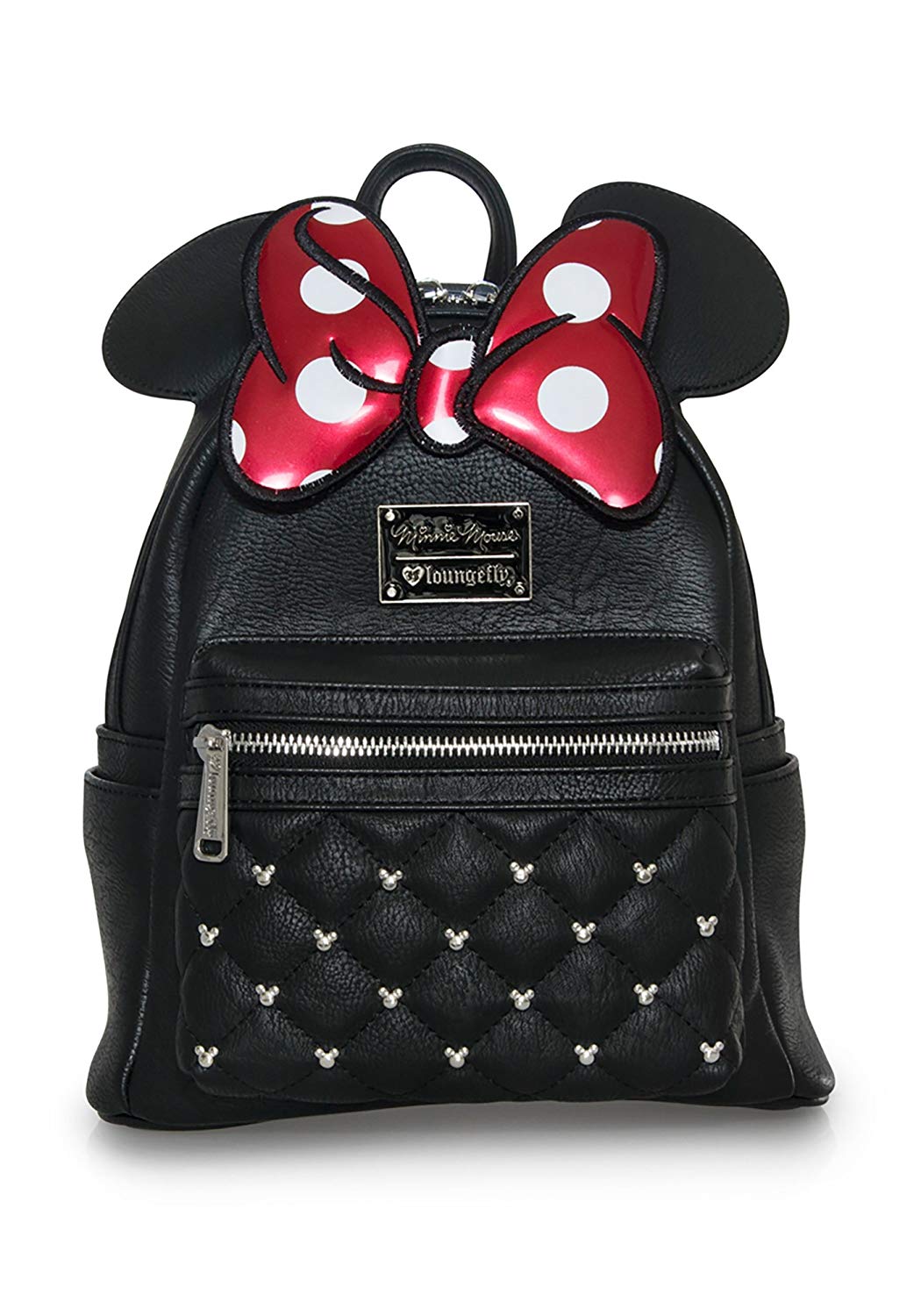 Loungefly x Minnie Mouse Quilted Faux-Leather Mini Backpack with Velvet Bow 
