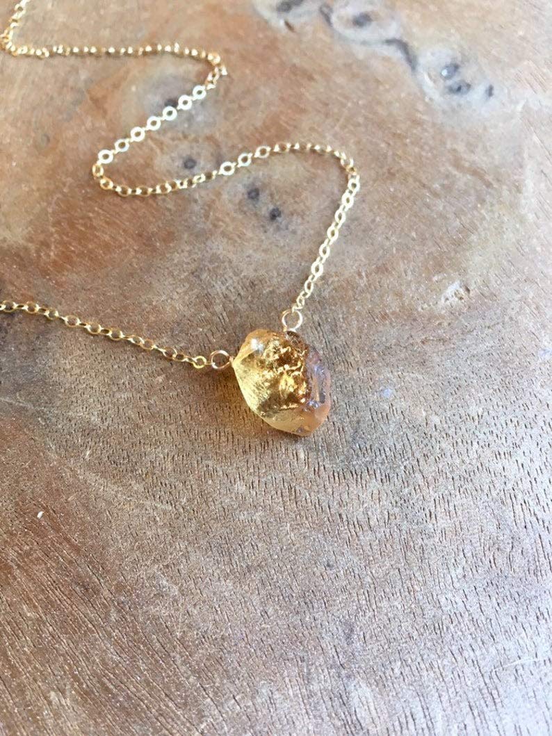 Catching Wildflowers + 14K Gold Filled Raw Citrine Necklace