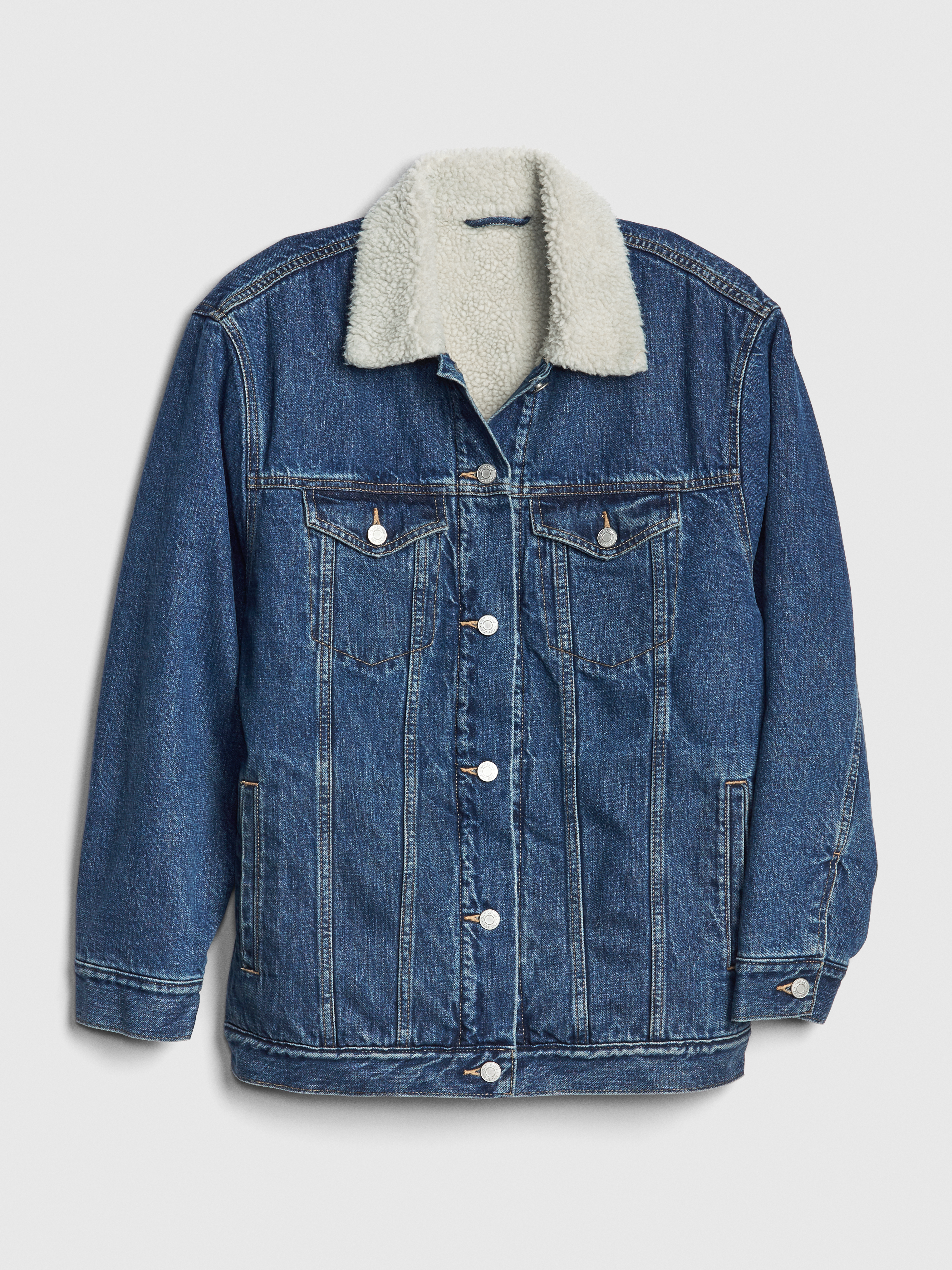oversized lined denim jacket
