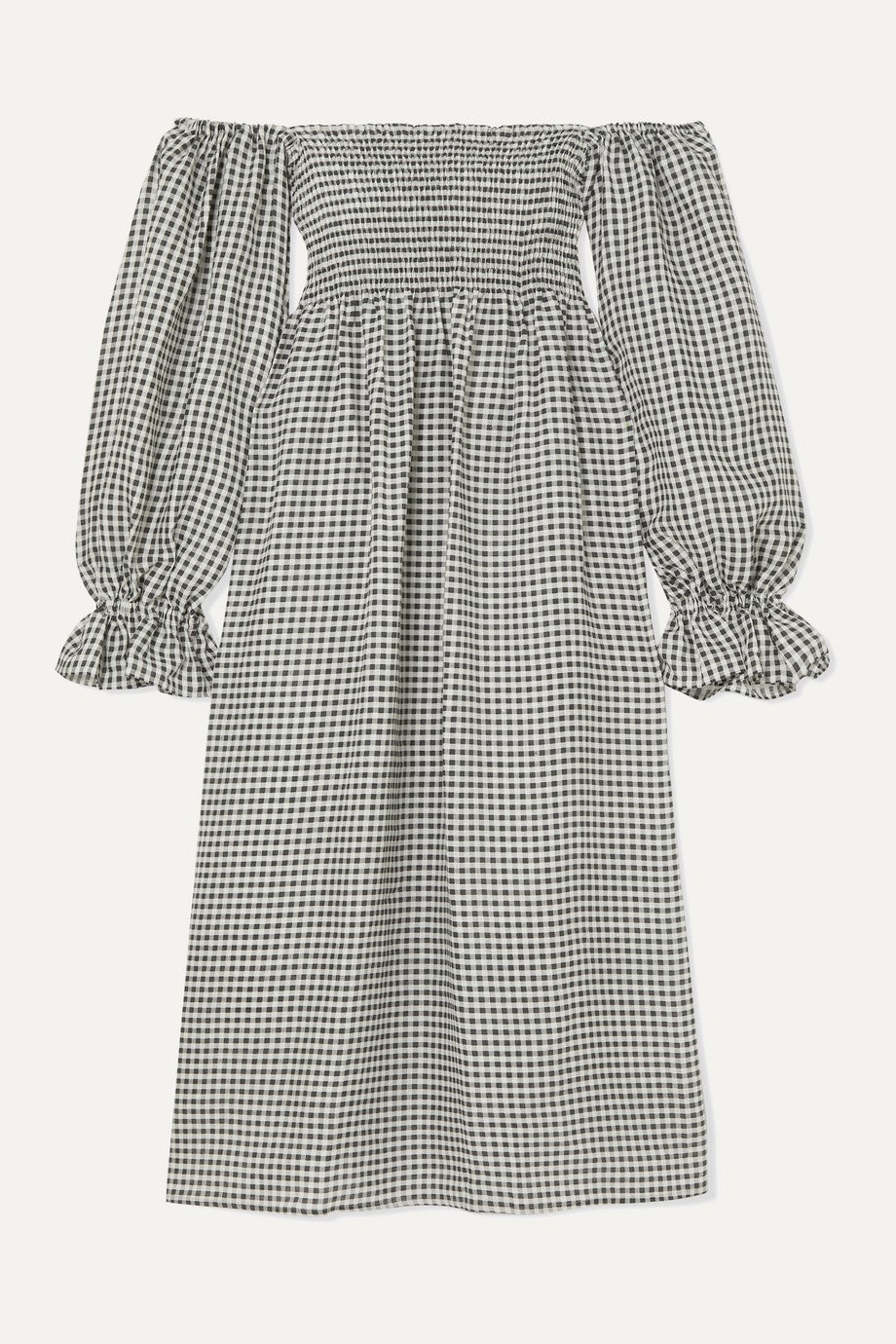 Sleeper + Atlanta Gingham Linen Midi Dress
