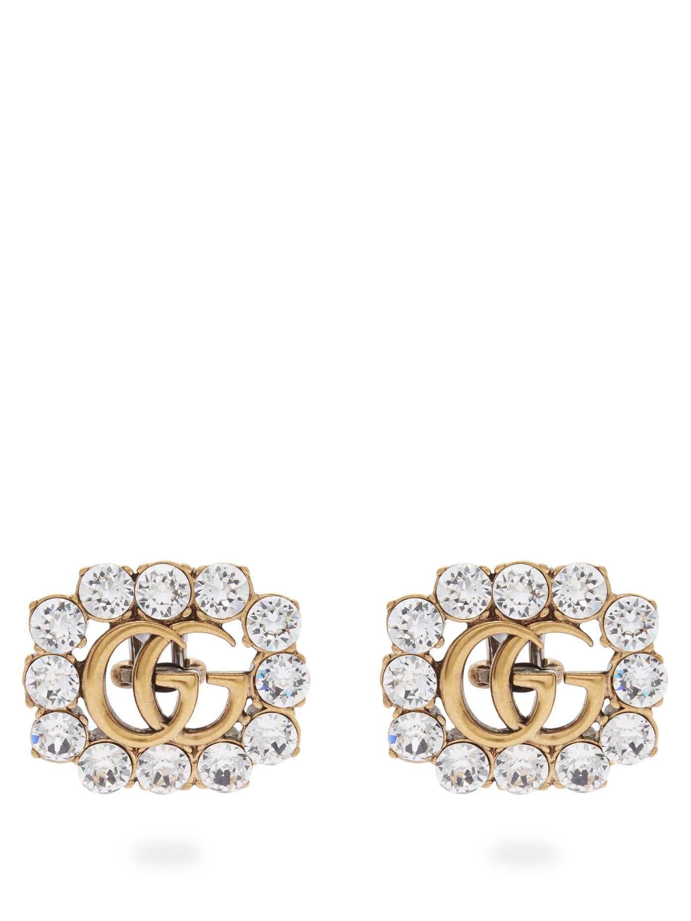 Gucci crystal-embellished Double G clip-on earrings