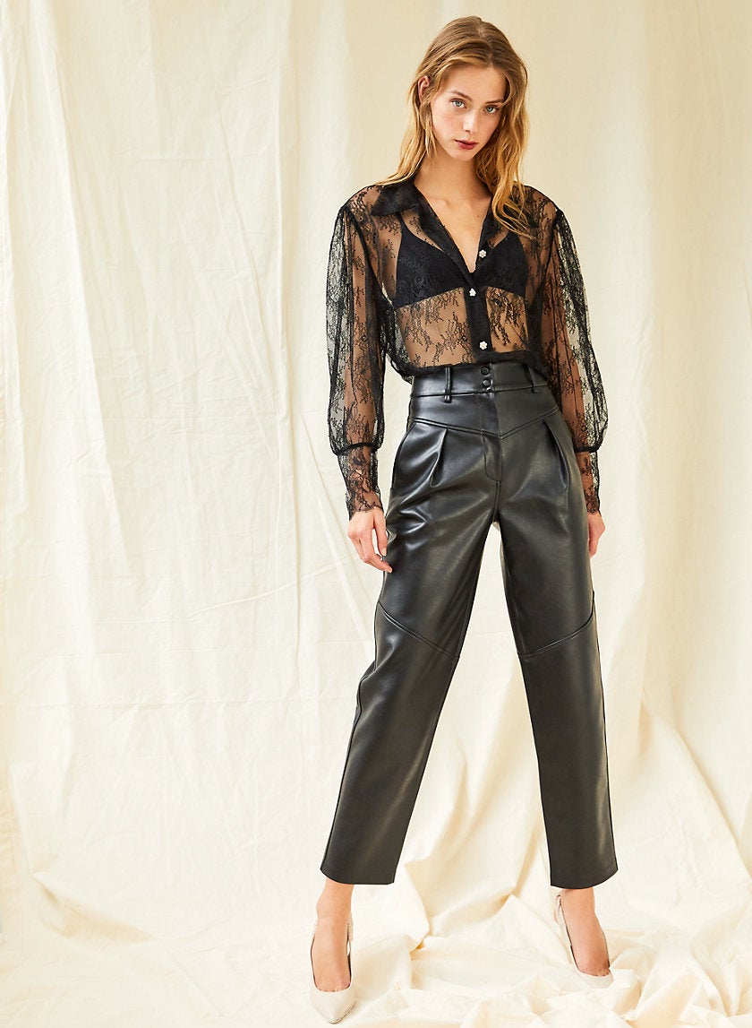 Le Fou Wilfred + Super high-rise faux leather pants