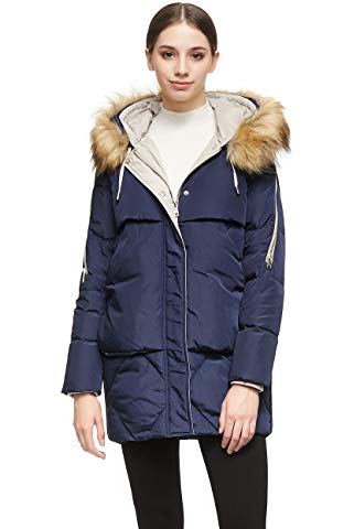 orolay women's down jacket with faux fur trim hood