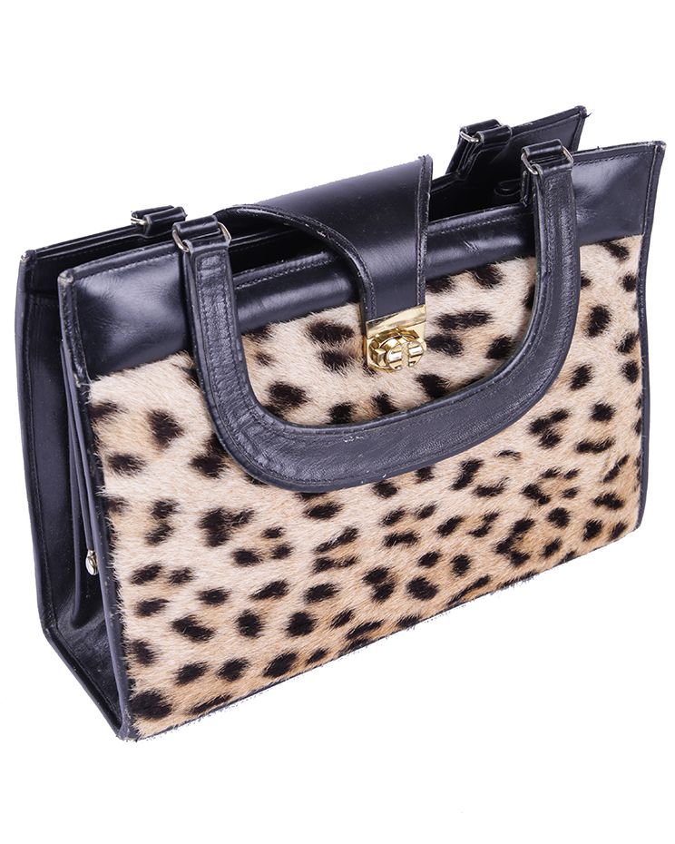 pony skin leopard print bag